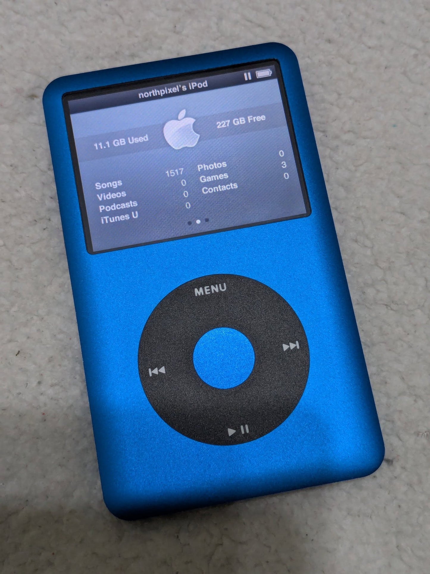 iPod Classic 7th Gen | Blue Edition | 1TB SSD | 3000 mAh Battery