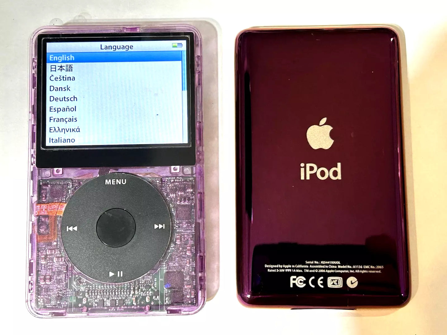 APPLE iPOD CLASSIC 5.5th Plumb 2TB SSD Wolfson DAC Atomic 3000 Mega Battery