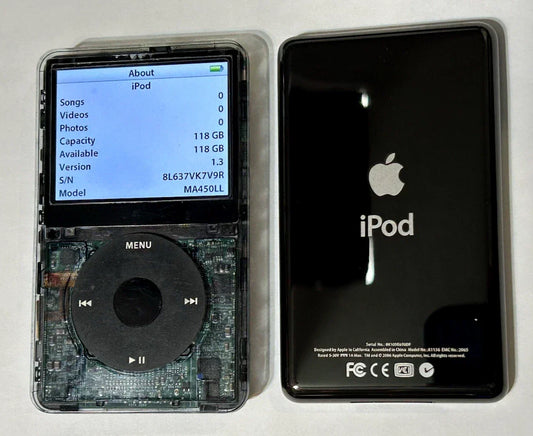 APPLE iPOD CLASSIC 5.5th Smoked 2TB SSD Wolfson DAC Atomic 3000 Mega Battery